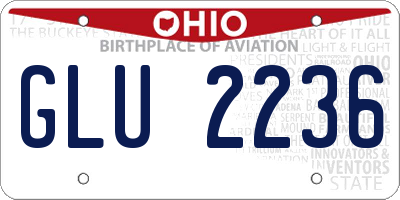 OH license plate GLU2236