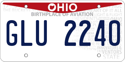 OH license plate GLU2240