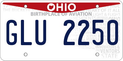 OH license plate GLU2250