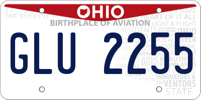 OH license plate GLU2255