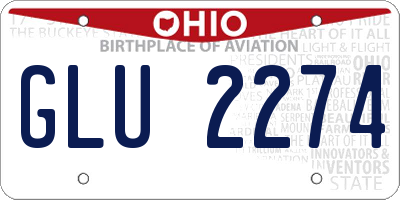 OH license plate GLU2274