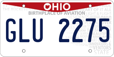 OH license plate GLU2275