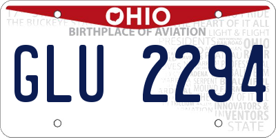 OH license plate GLU2294