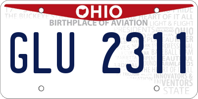 OH license plate GLU2311
