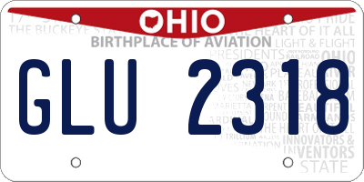 OH license plate GLU2318