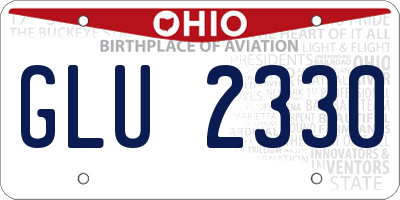 OH license plate GLU2330