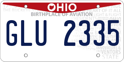OH license plate GLU2335
