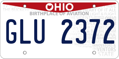 OH license plate GLU2372