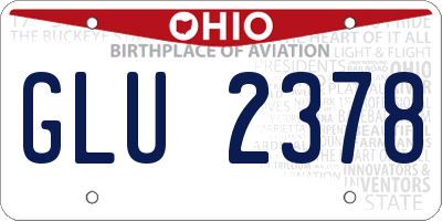 OH license plate GLU2378