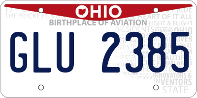 OH license plate GLU2385