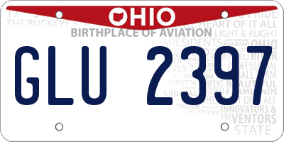 OH license plate GLU2397