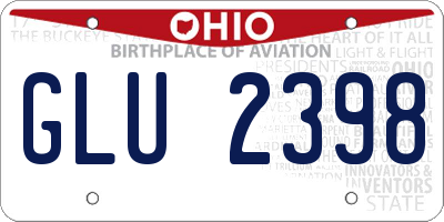OH license plate GLU2398