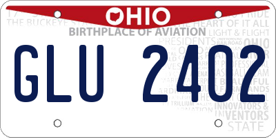 OH license plate GLU2402