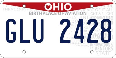 OH license plate GLU2428