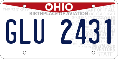 OH license plate GLU2431