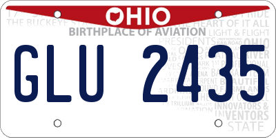 OH license plate GLU2435