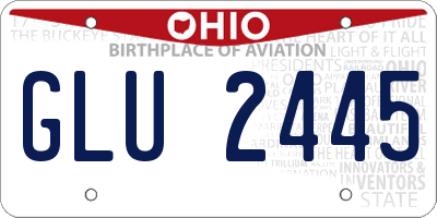 OH license plate GLU2445