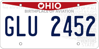OH license plate GLU2452