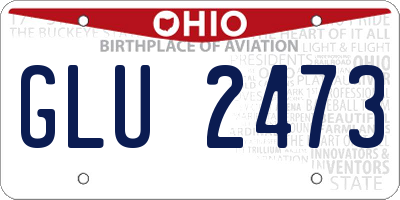 OH license plate GLU2473