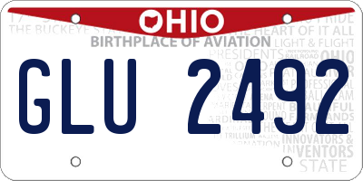 OH license plate GLU2492