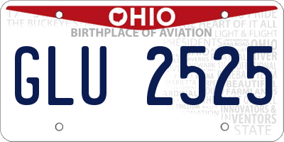 OH license plate GLU2525