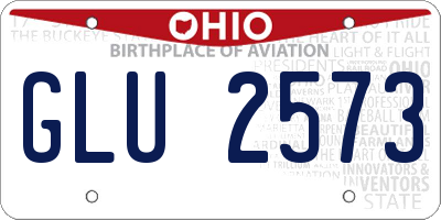OH license plate GLU2573