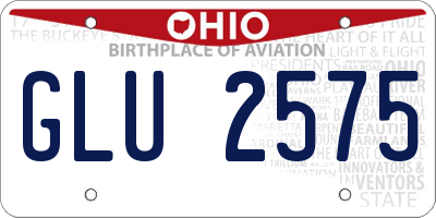 OH license plate GLU2575