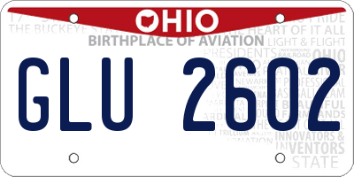 OH license plate GLU2602