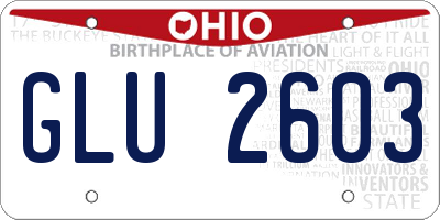 OH license plate GLU2603