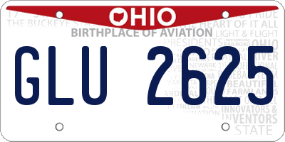 OH license plate GLU2625