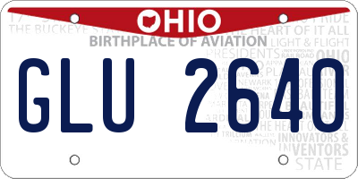 OH license plate GLU2640