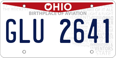 OH license plate GLU2641