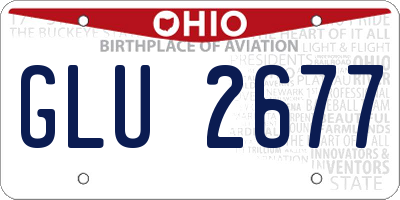OH license plate GLU2677