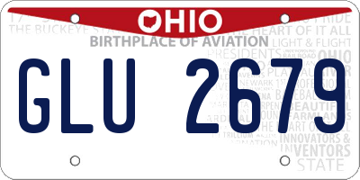OH license plate GLU2679