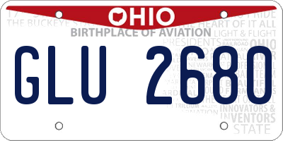 OH license plate GLU2680