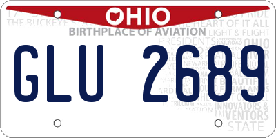 OH license plate GLU2689