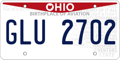 OH license plate GLU2702