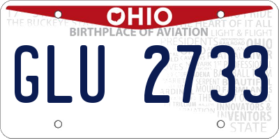 OH license plate GLU2733
