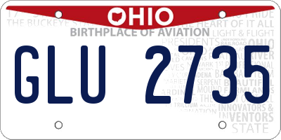 OH license plate GLU2735