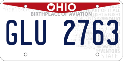 OH license plate GLU2763