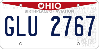 OH license plate GLU2767