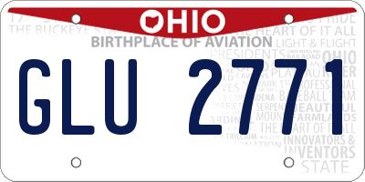 OH license plate GLU2771