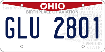 OH license plate GLU2801