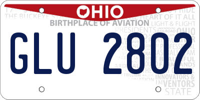 OH license plate GLU2802