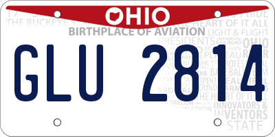 OH license plate GLU2814