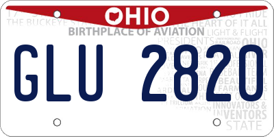 OH license plate GLU2820