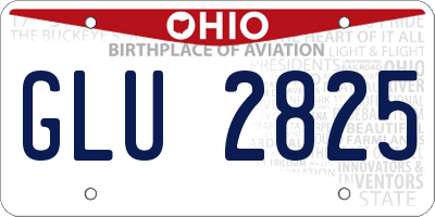 OH license plate GLU2825