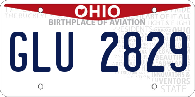 OH license plate GLU2829