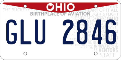 OH license plate GLU2846