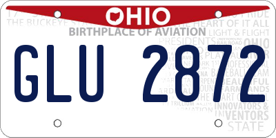 OH license plate GLU2872